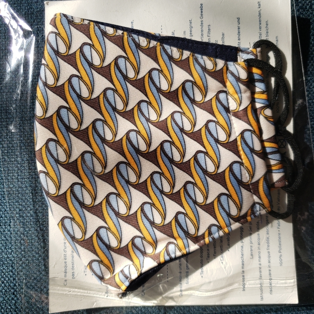 Tory Burch Designer Face Mask Retro/Art Deco Inspired Print